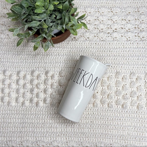 RAE DUNN ARTISAN COLLECTION “Weekday” Ceramic Tumbler W/ Lid - Picture 4 of 7